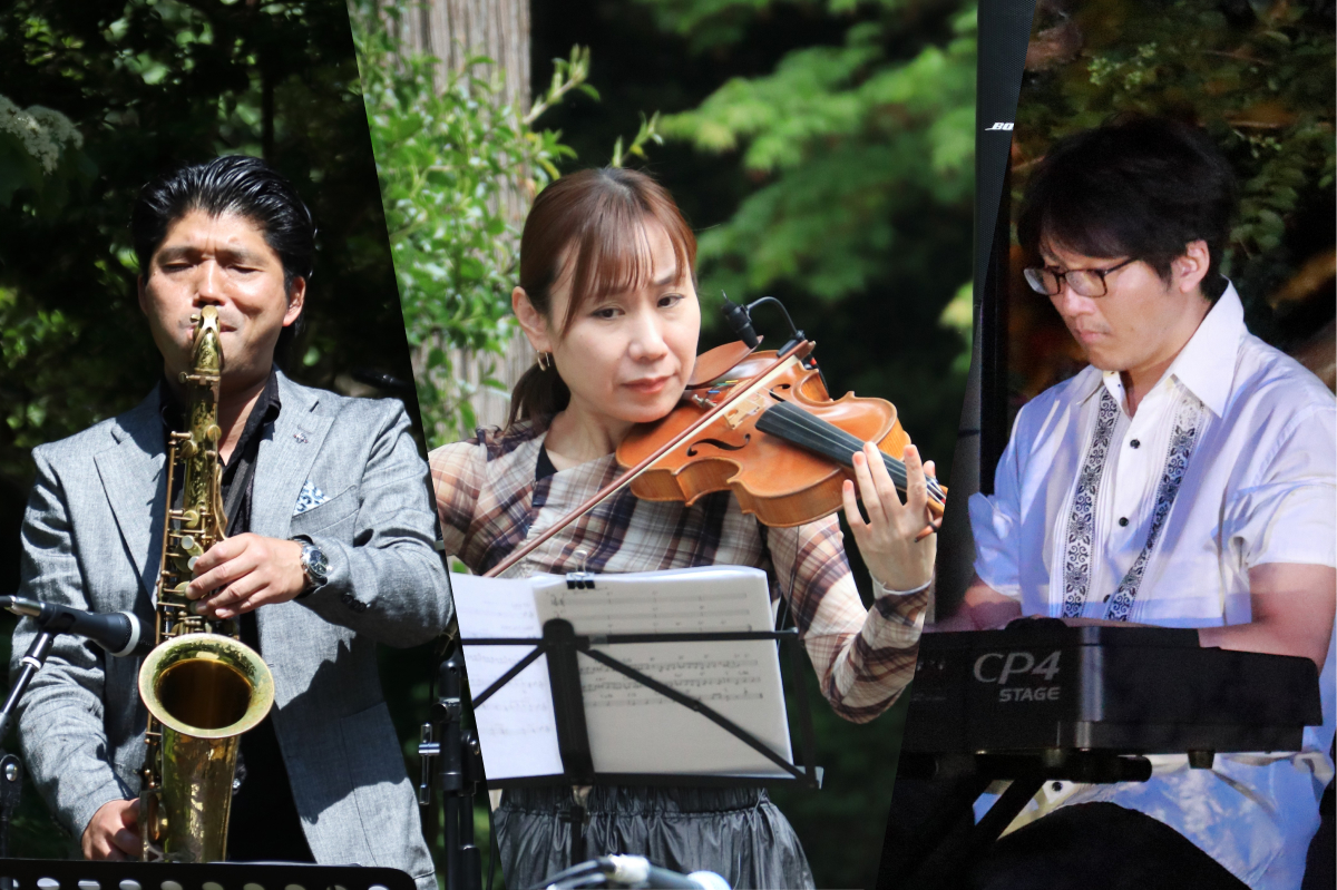 新潟県阿賀野市 村杉温泉長生館 雨上がりの庭園ジャズライブ