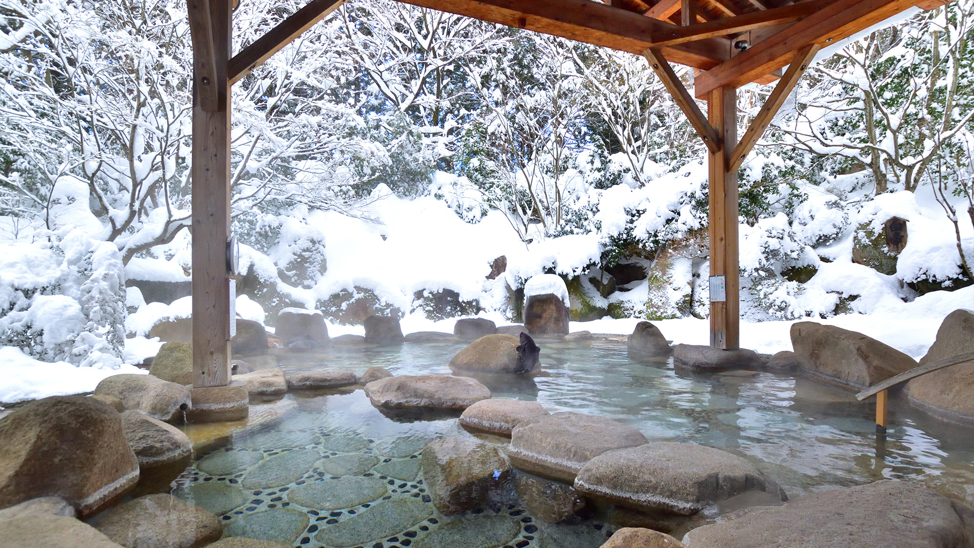 雪景色の露天風呂